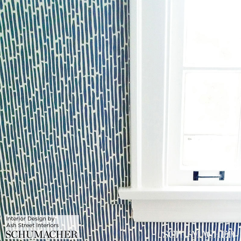 Schumacher 5007523 BAMBOO in MARINE Wallpaper - DRAWN FROM N