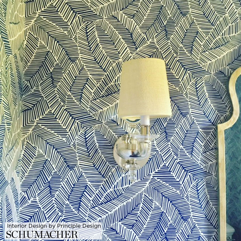 Schumacher 5007530 ABSTRACT LEAF in LINEN Wallpaper - DRAWN