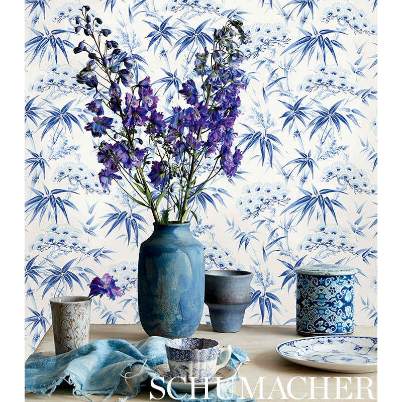 Schumacher 5009141 ARITA FLORAL in LEAF Wallpaper - MINGEI