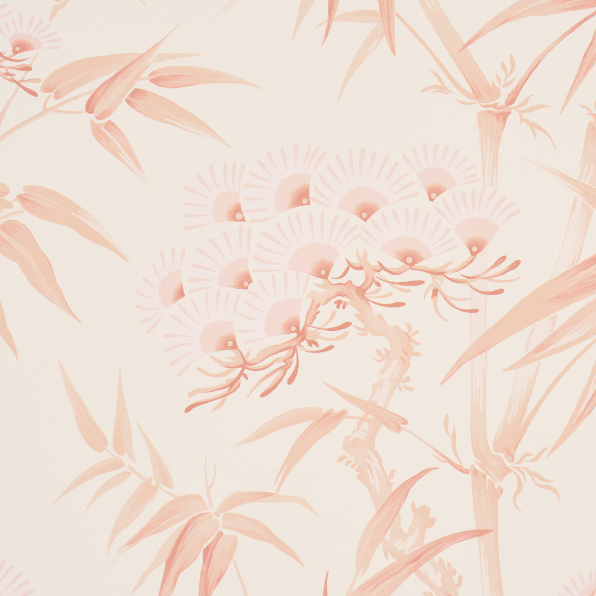 Schumacher 5009142 ARITA FLORAL in ROSE Wallpaper - PERENNIA
