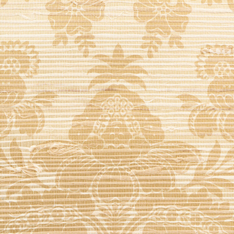 Schumacher Simone Damask Grasscloth Gold Wallpaper - Eade's Wallpaper
