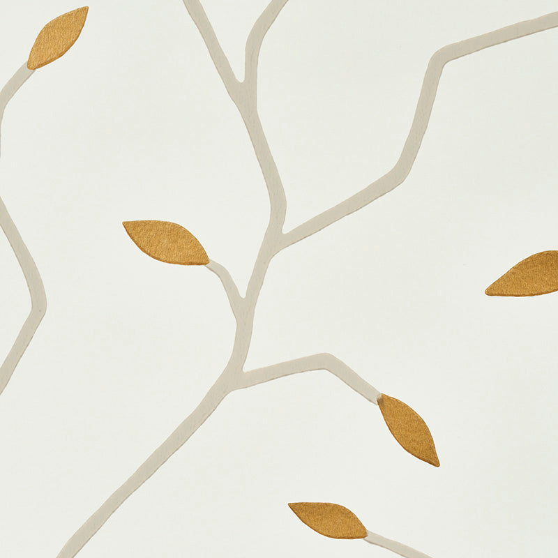 Schumacher 5011380 CYMBELINE in IVORY & GOLD Wallpaper - MIS