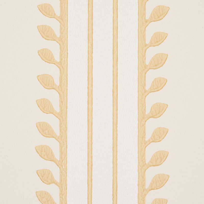 Schumacher 5012851 ETRUSCAN STRIPE in IVORY & OCHRE Wallpape