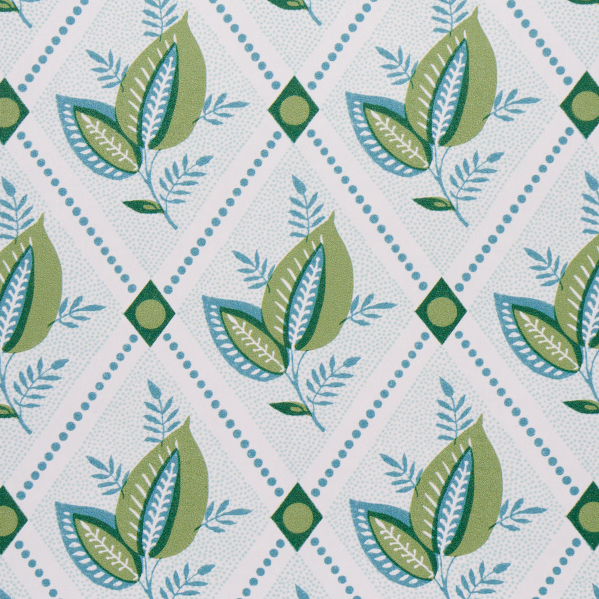 Schumacher 5014231 BASILE TRELLIS in LEAF & AQUA Wallpaper -
