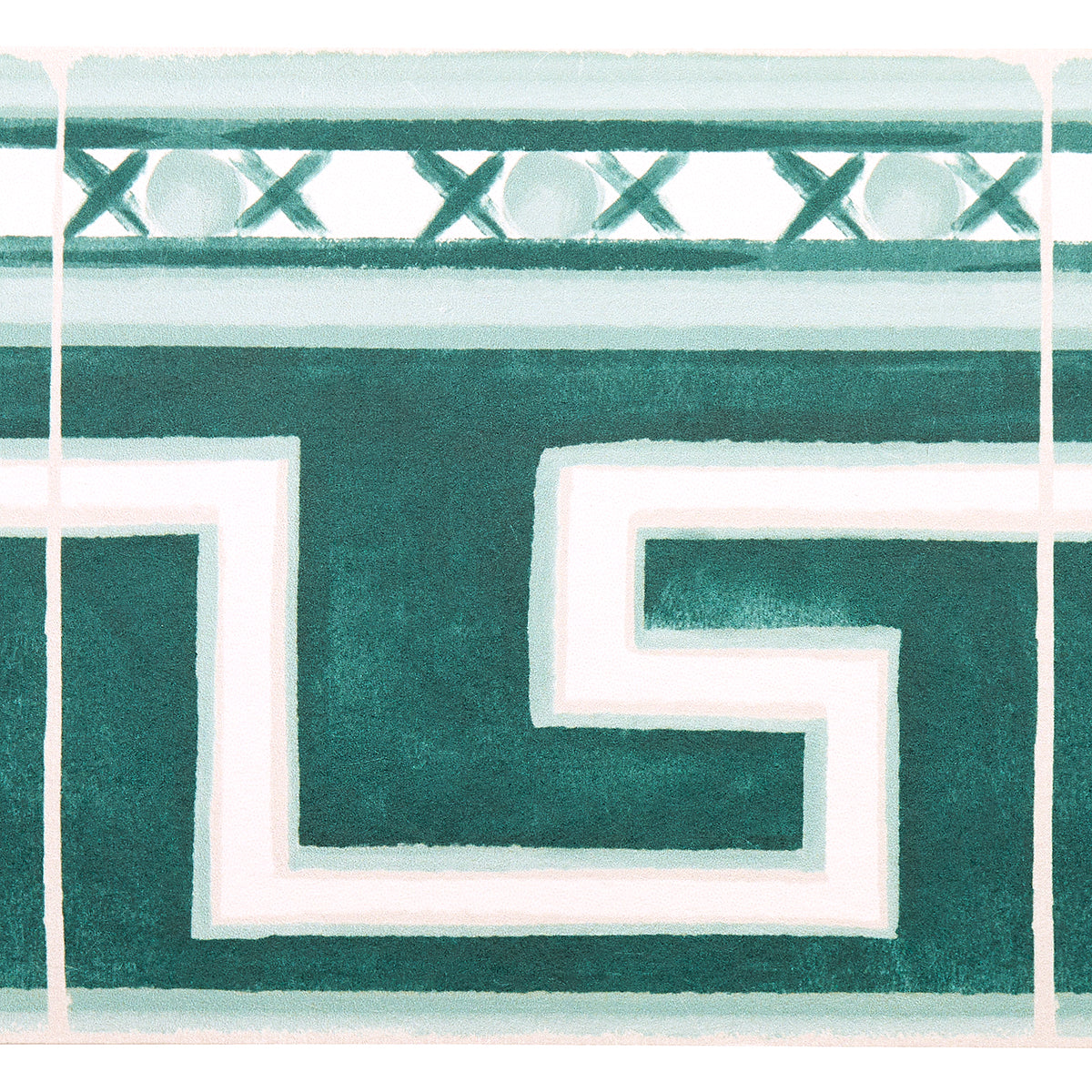 Schumacher 5015131 AZULEJOS BORDER in EMERALD Wallpaper - MA