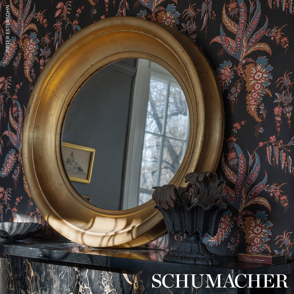 Schumacher 5015502 APOLLINE BOTANICAL in ROUGE & NOIR Wallpa