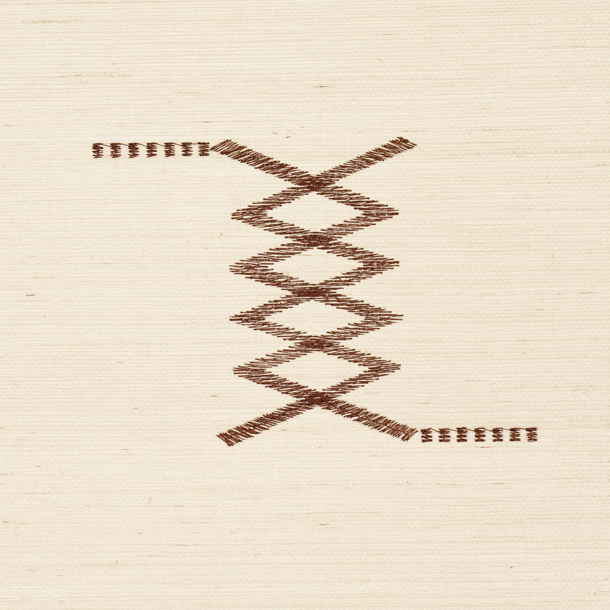 Schumacher 5015780 KIN SISAL EMBROIDERY in HAZEL ON IVORY Wa
