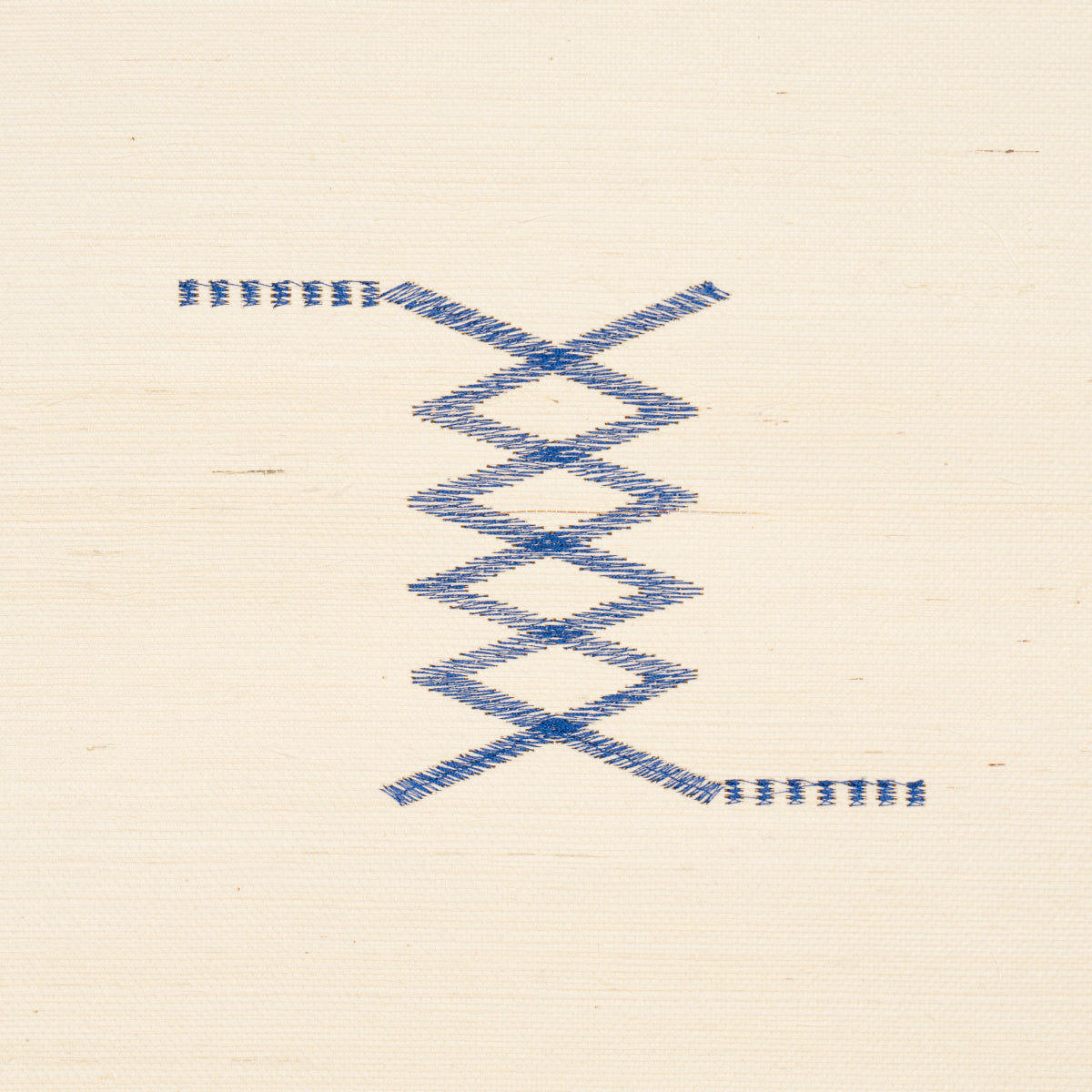 Schumacher 5015781 KIN SISAL EMBROIDERY in INK ON IVORY Wall