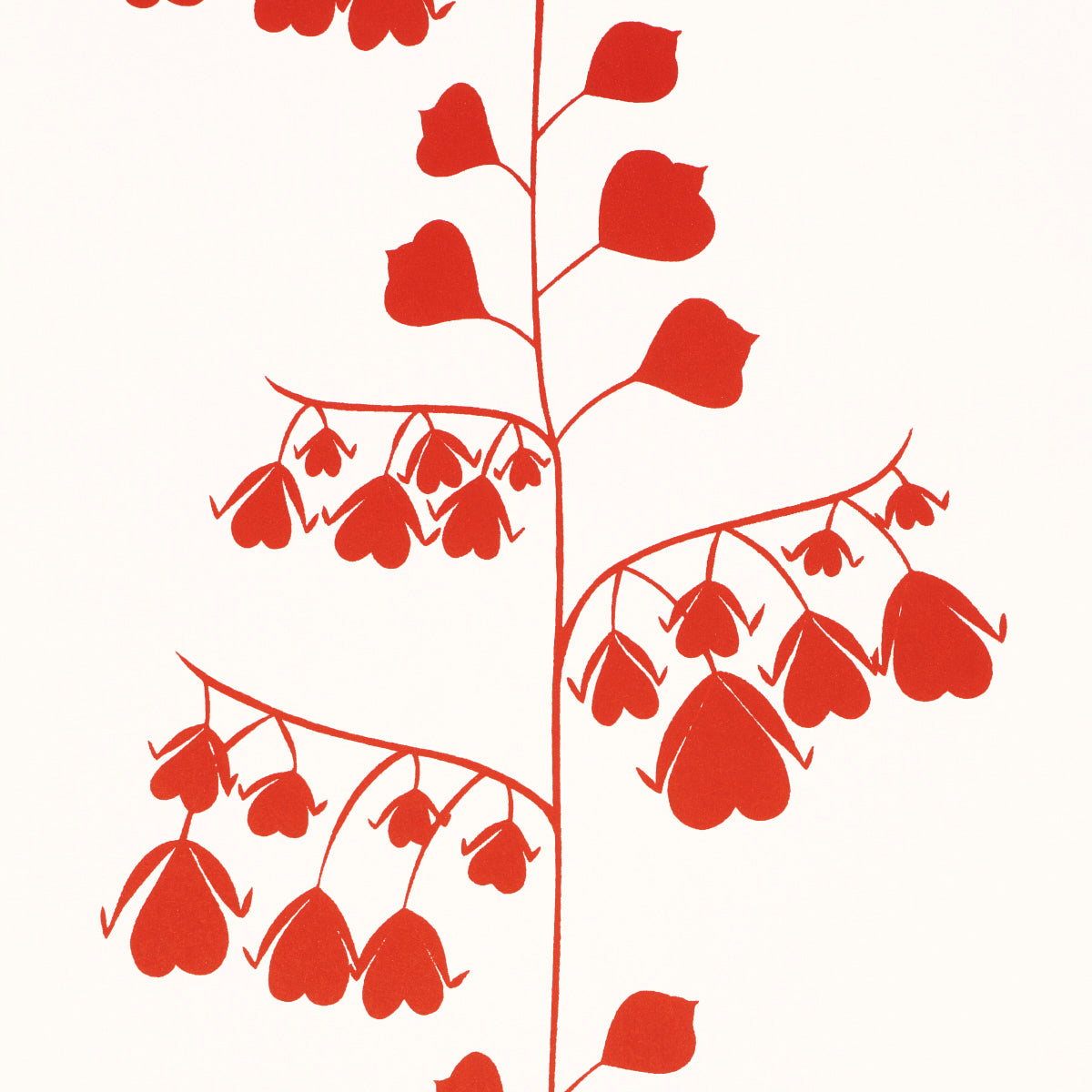 Schumacher 5015861 BLEEDING HEARTS in RED Wallpaper - CLARE