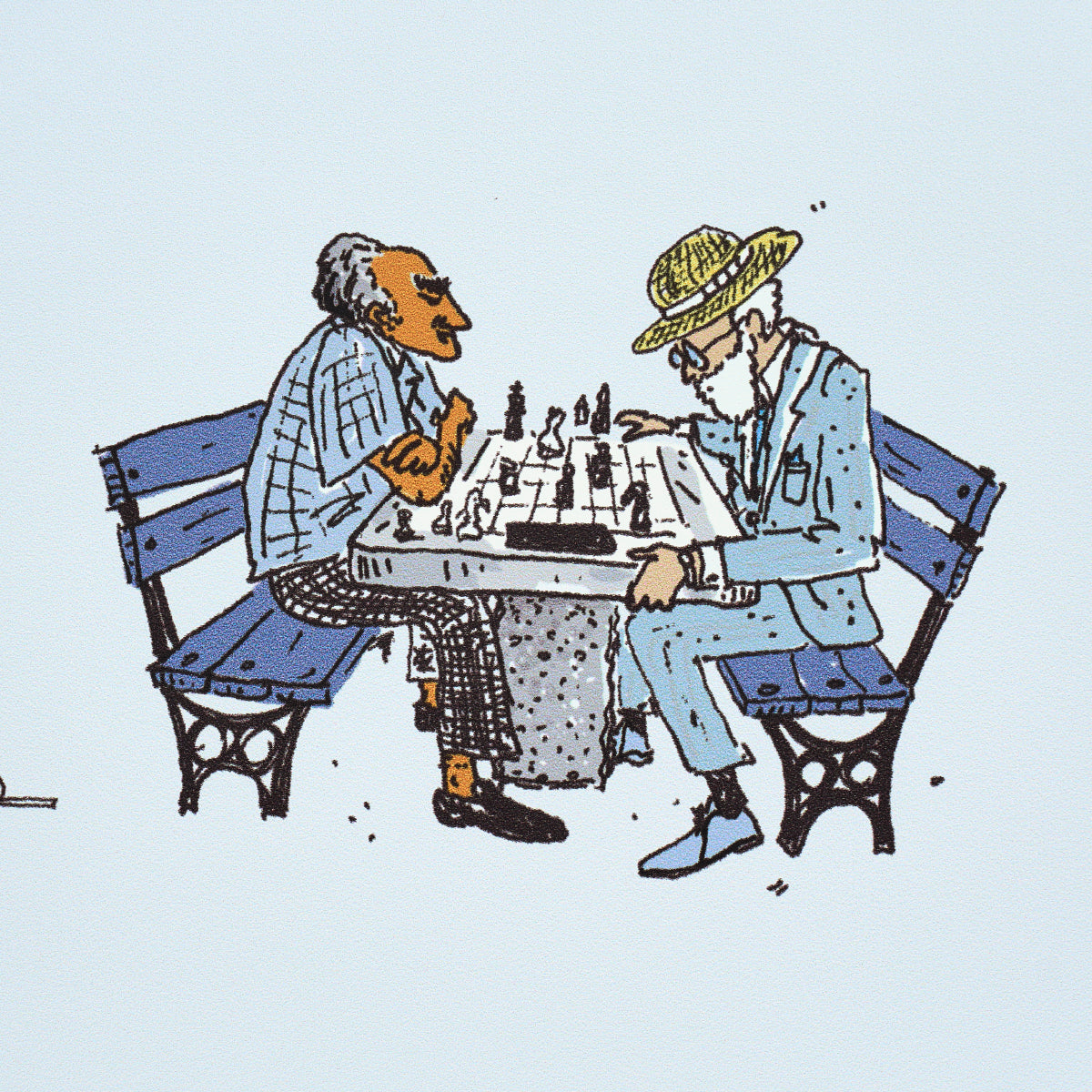 Eade’s MULTICOLOR ON SKY BLUE