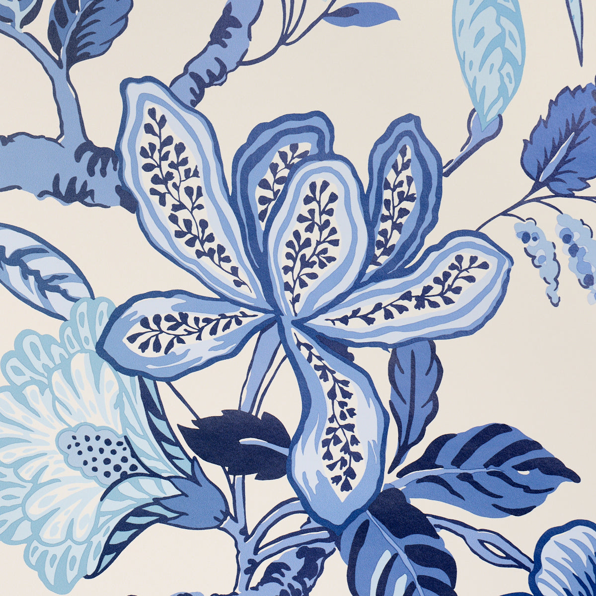 Schumacher 5016660 HUNTINGTON GARDENS in BLEU MARINE Wallpap