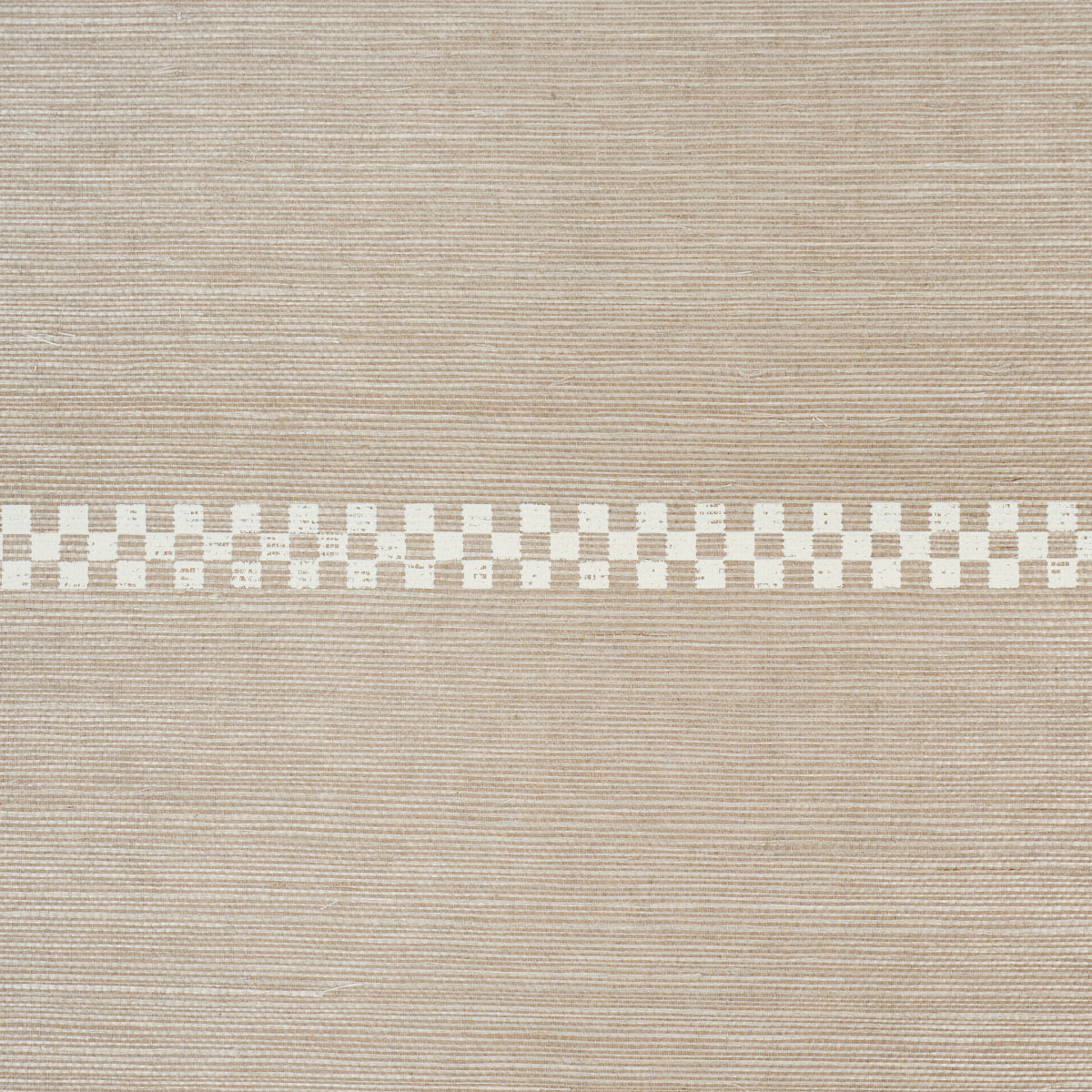 Schumacher 5016750 CHECKERED STRIPE SISAL in FLAX Wallpaper