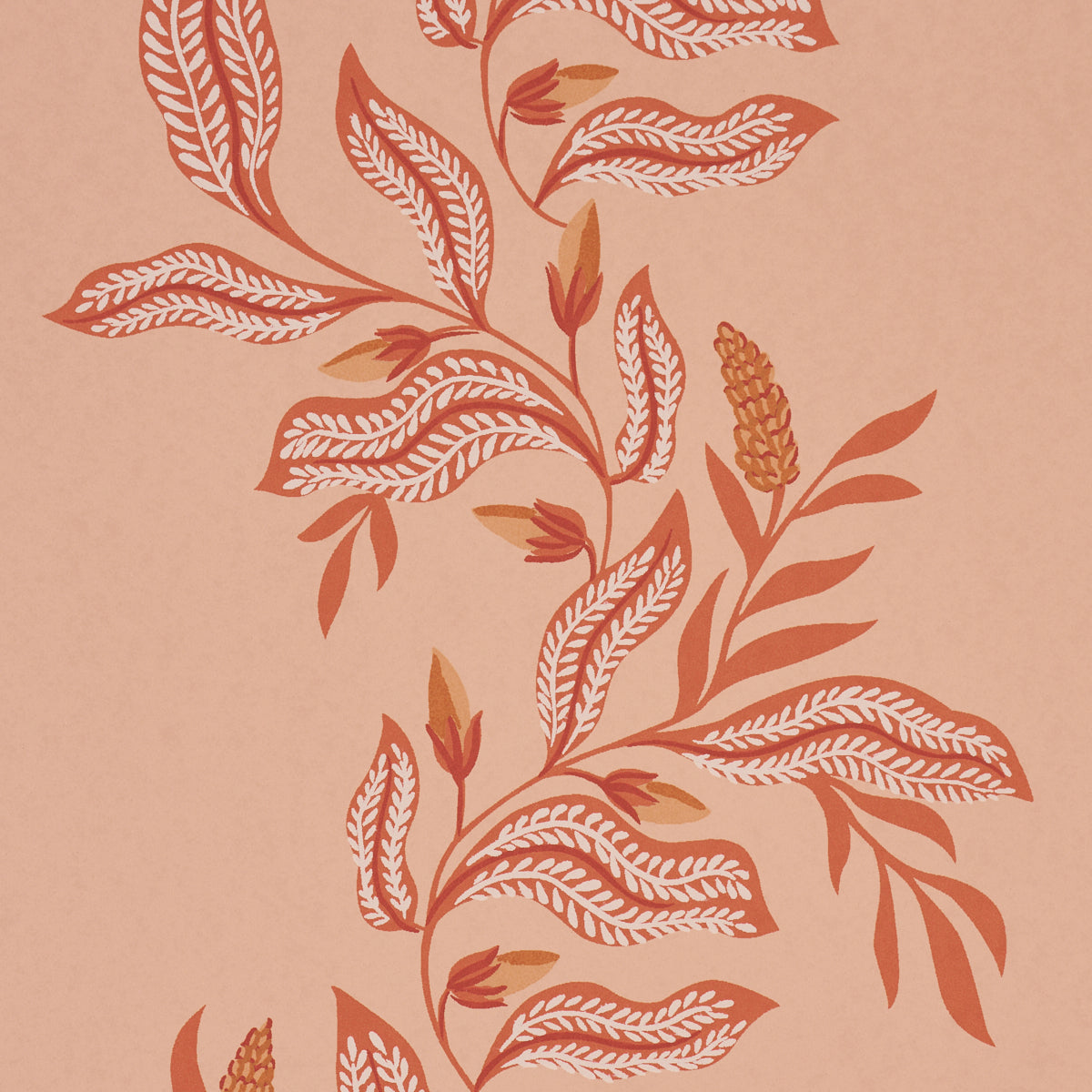 Schumacher 5016971 VAGARY VINES in PAPAYA Wallpaper - LAURA