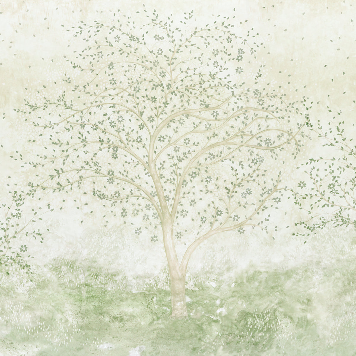 Schumacher 5017141 PSALM 3 PANEL SET in ALABASTER Wallpaper