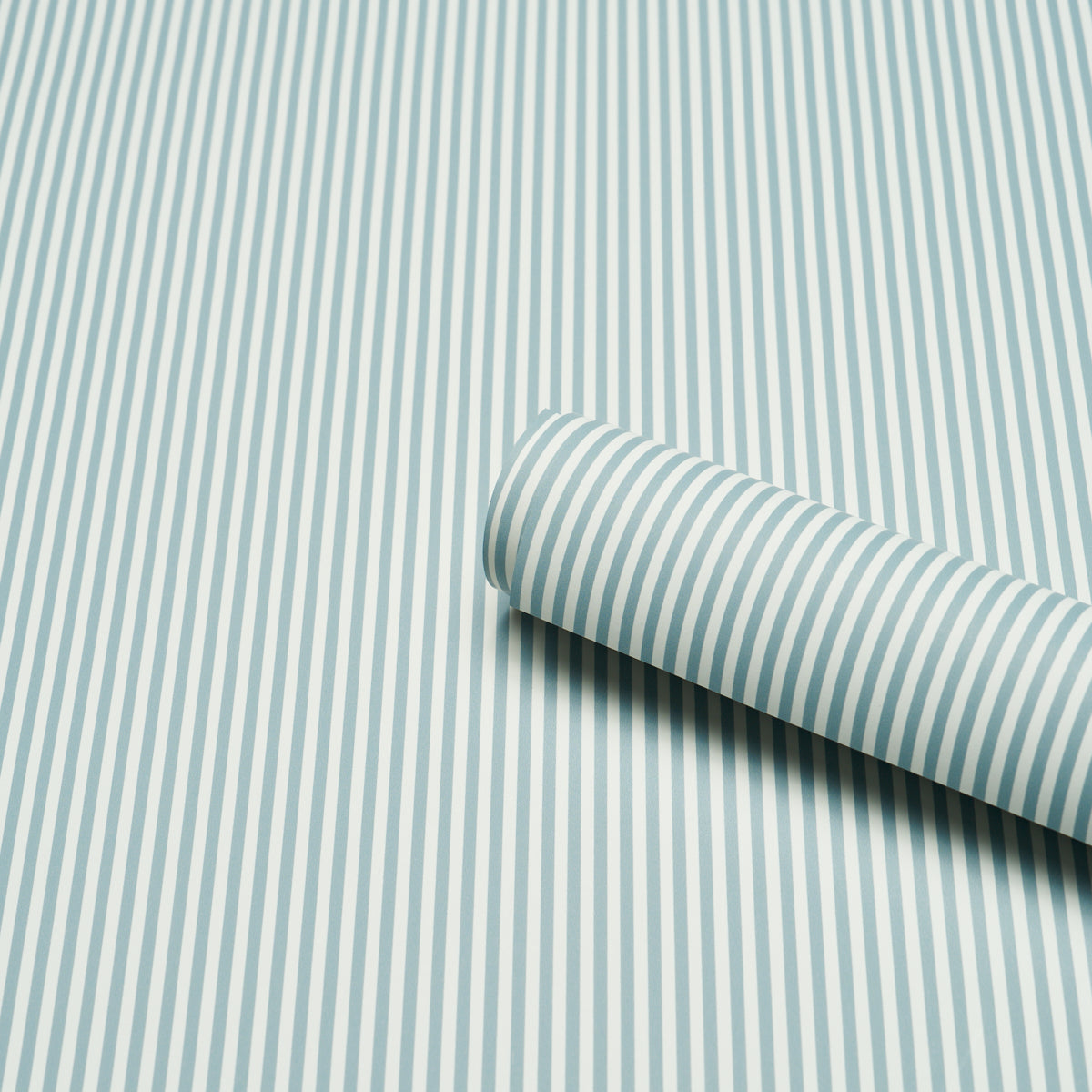 Schumacher 5017191 EMMA STRIPE NARROW in CHAMBRAY Wallpaper