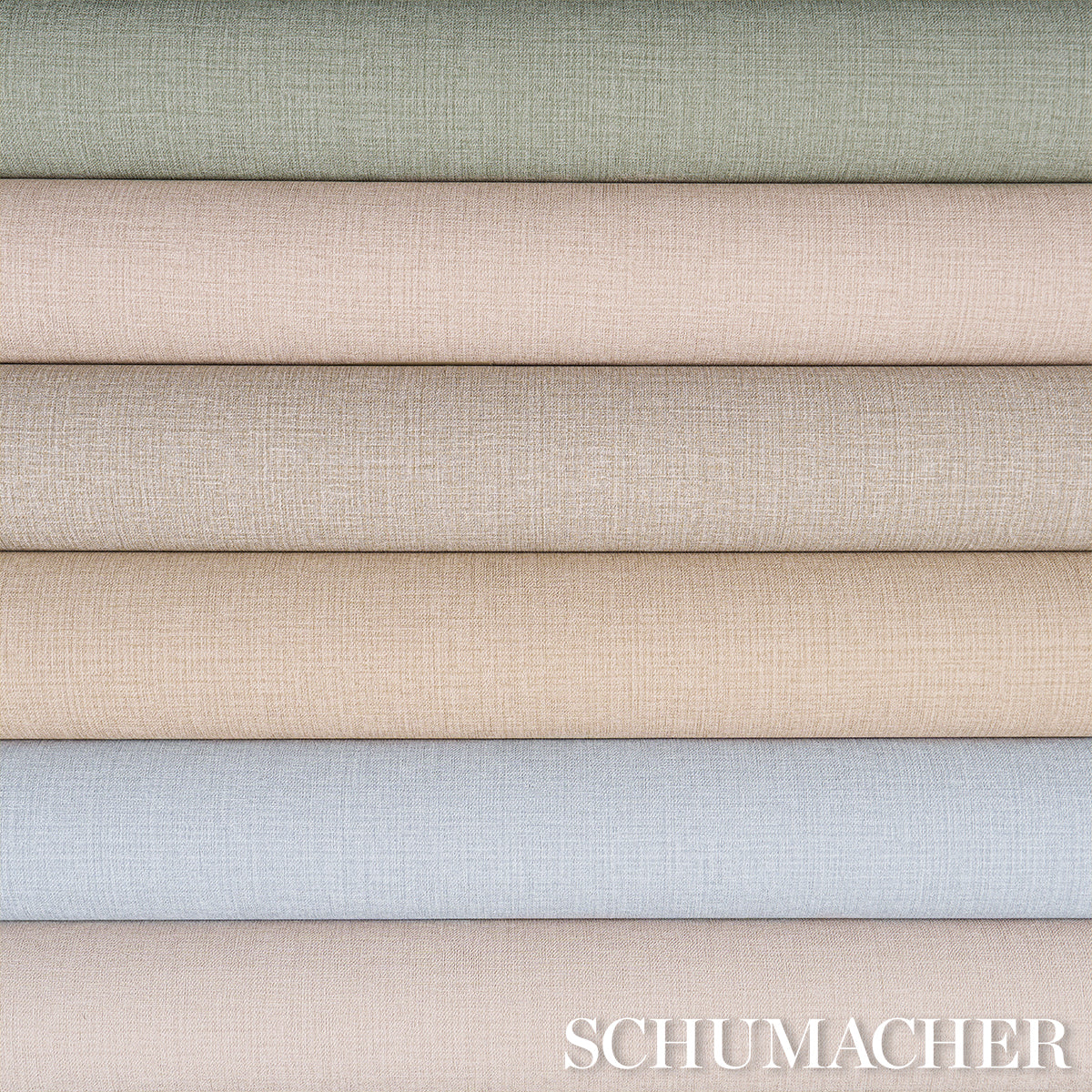 Schumacher 5017523 CAMPAGNE LINEN VINYL in STONE Wallpaper -