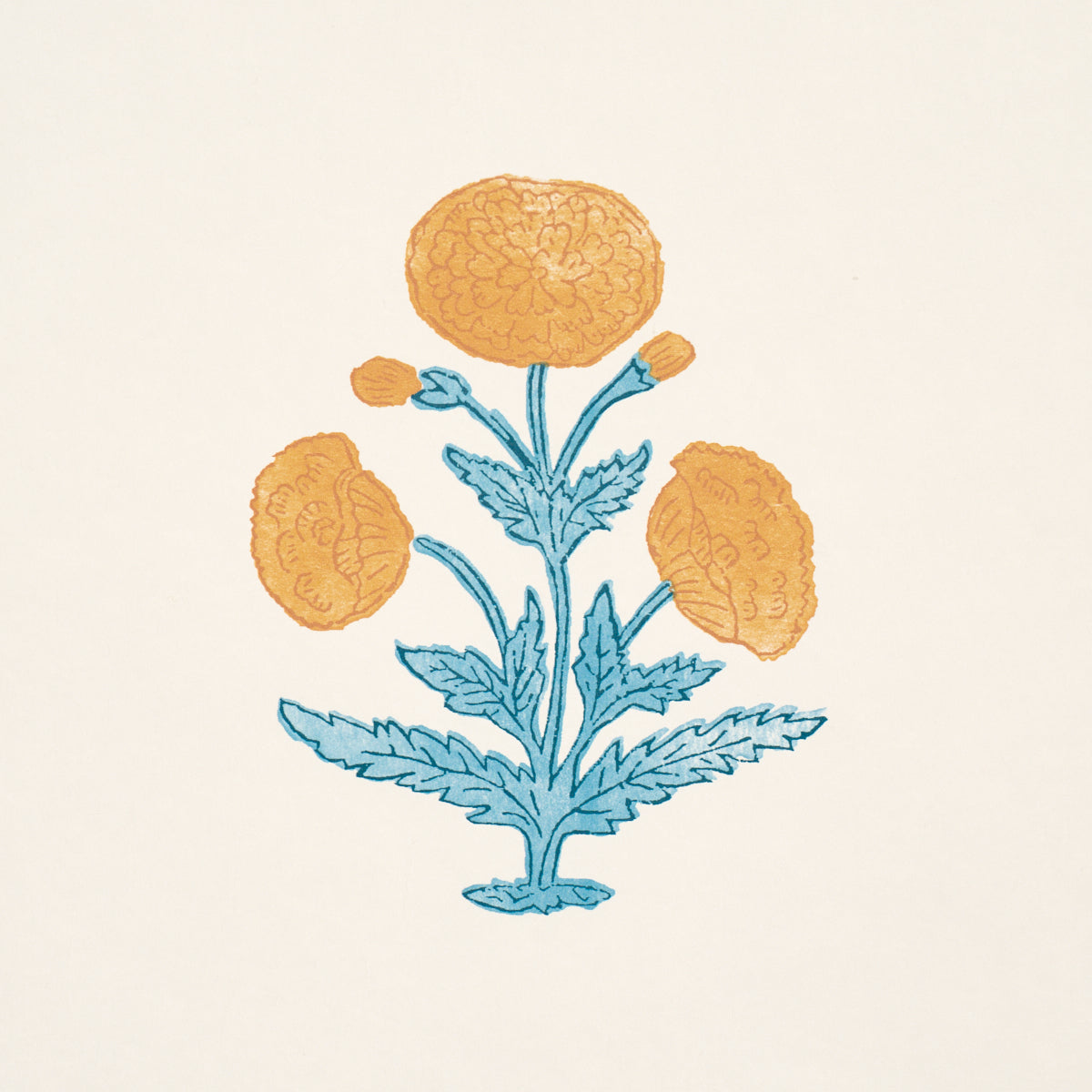 Schumacher 5017981 POPPY PRINT in MUSTARD & SKY Wallpaper -