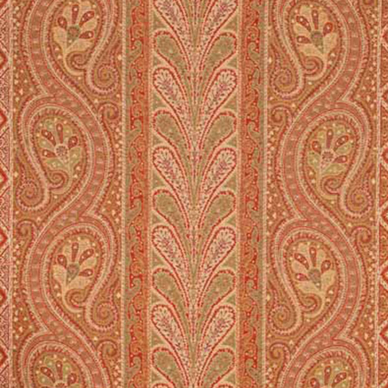 Schumacher 50771 CHATELAINE PAISLEY in RED/MOSS Fabric - LE