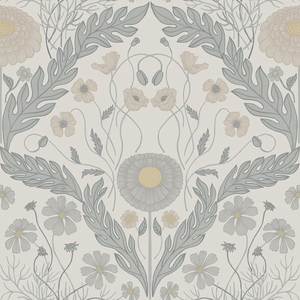 Galerie 51000 Silver Grey Floral - Eade's Wallpaper