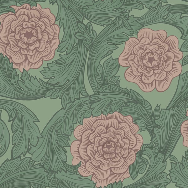 Galerie 51011 Green Floral - Eade's Wallpaper