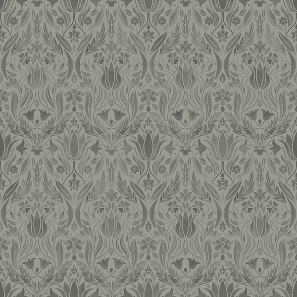 Galerie 51018 Silver Grey Floral - Eade's Wallpaper