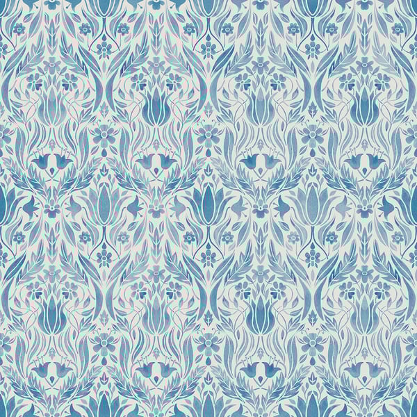 Galerie 51019 Blue Floral - Eade's Wallpaper