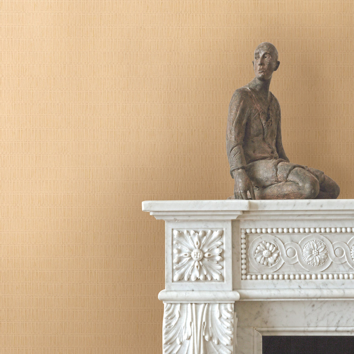 Kenneth James 53-65674 Suzu Peach Grasscloth Wallpaper