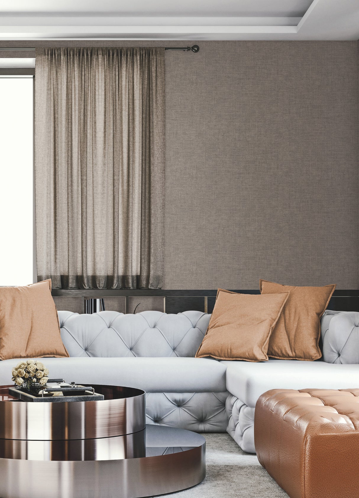 York 5559 Gunny Sack Texture Brown Wallpaper