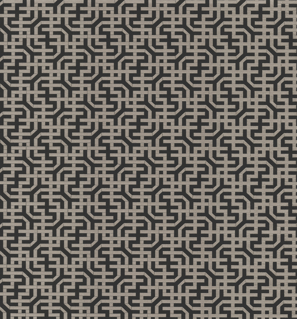 York 5801 Dynastic Lattice Black Wallpaper