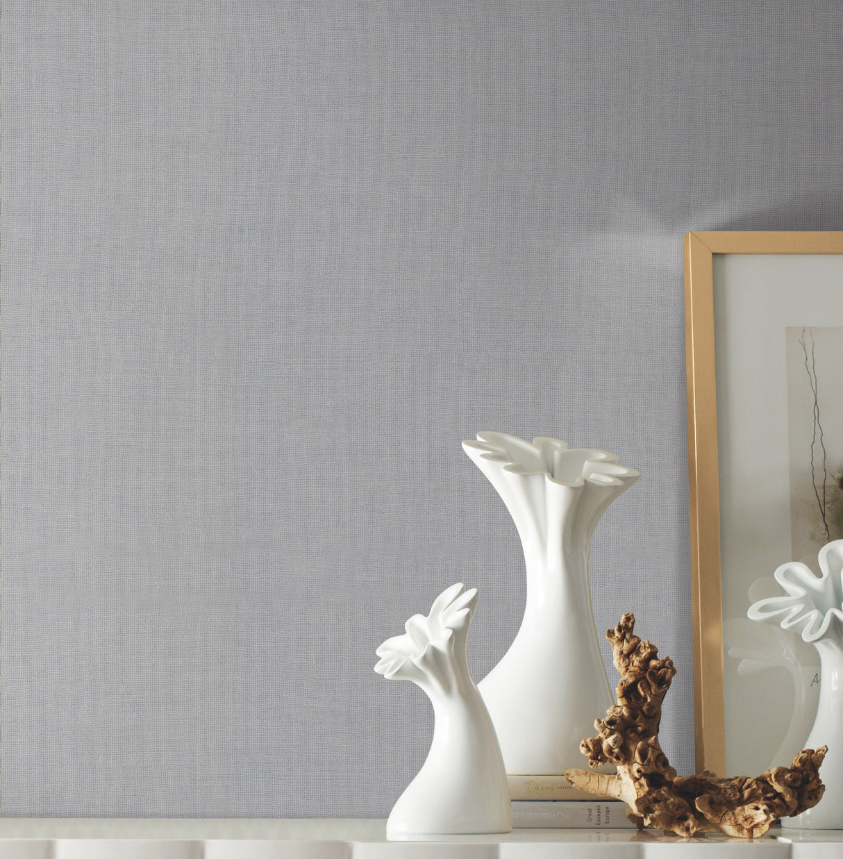 York 5952 Gesso Weave Silver Wallpaper