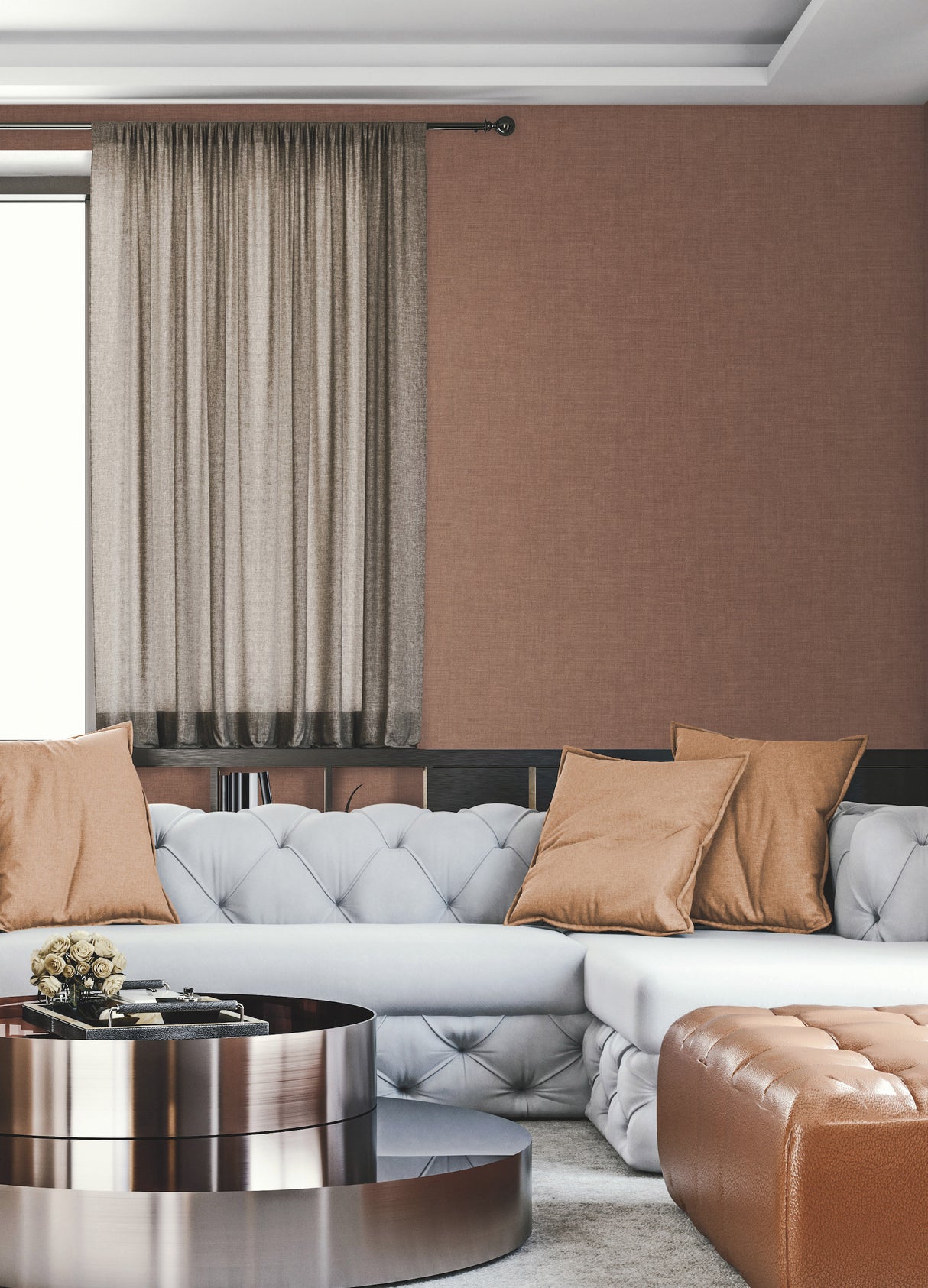 York 5979 Gunny Sack Texture Rust Wallpaper