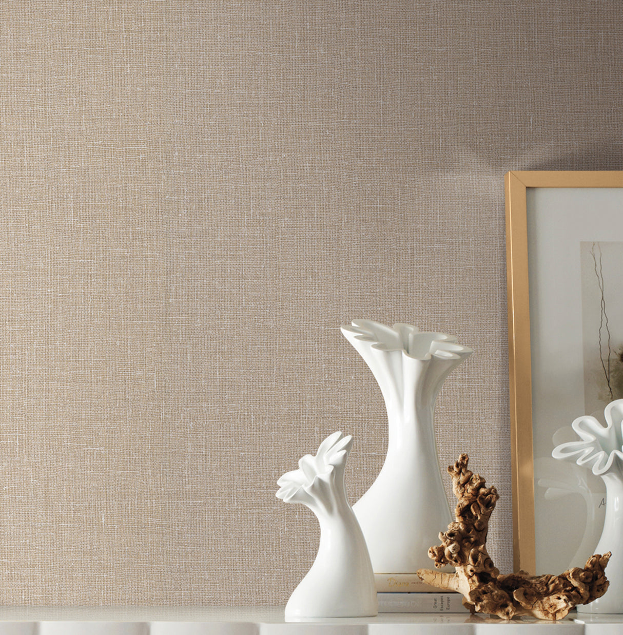 York 5981 Gesso Weave Sand Wallpaper
