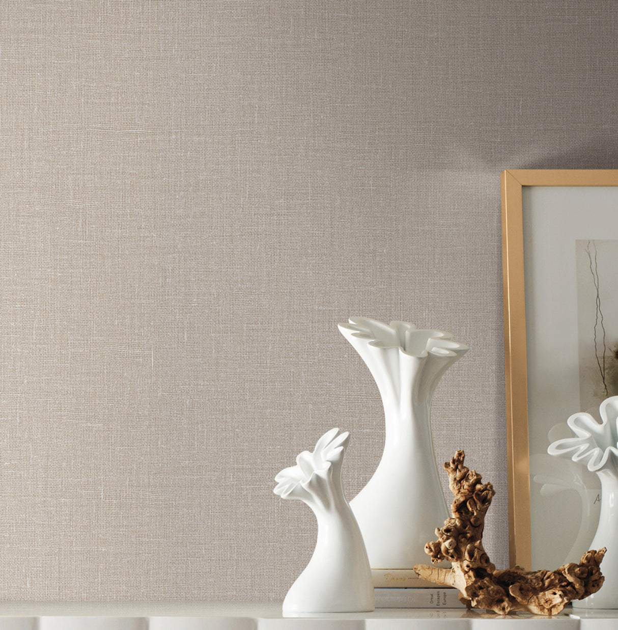 York 5982 Gesso Weave Linen Wallpaper