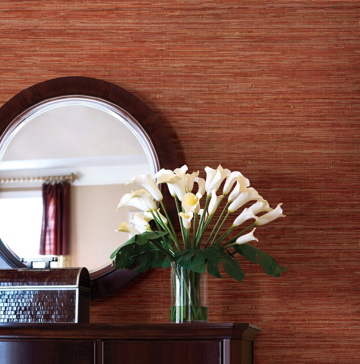 Kenneth James 63-54717 Yi Jie Tawny Grasscloth Wallpaper