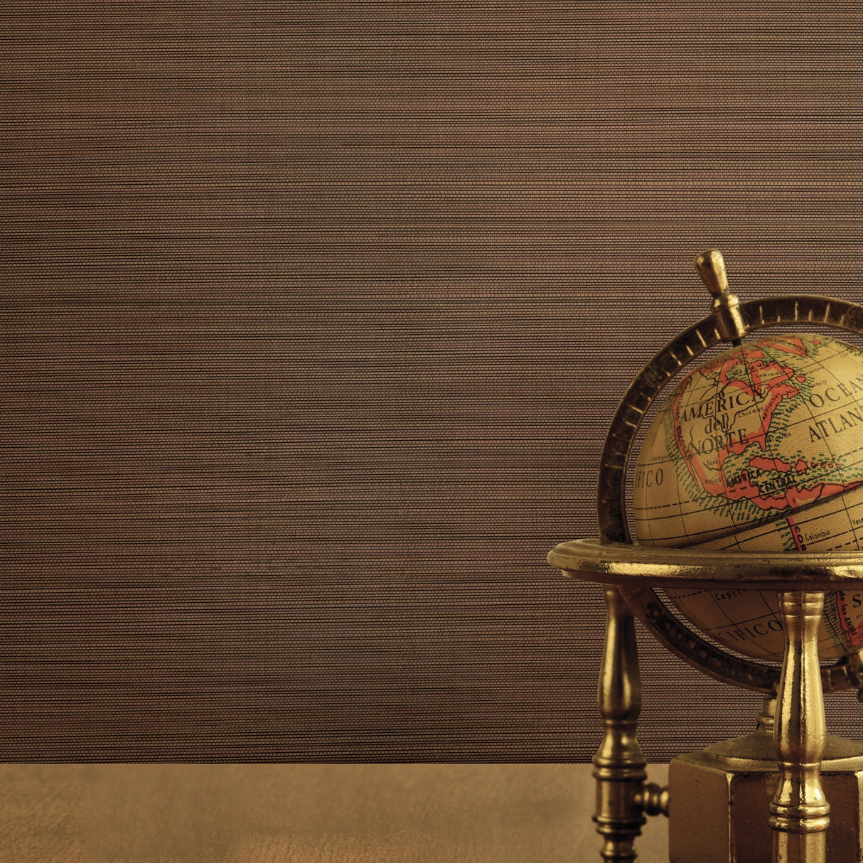 Kenneth James 63-54718 Xue Fang Dark Brown Grasscloth Wallpaper