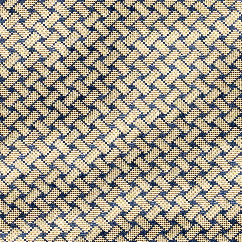 Schumacher 63396 BRISTOL WEAVE ÉPINGLÉ in BLUE Fabric - ES