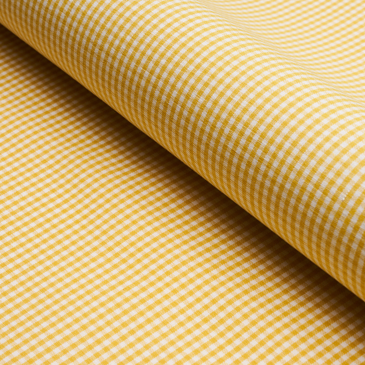 Schumacher 64639 BARNET COTTON CHECK in YELLOW Fabric - NEW