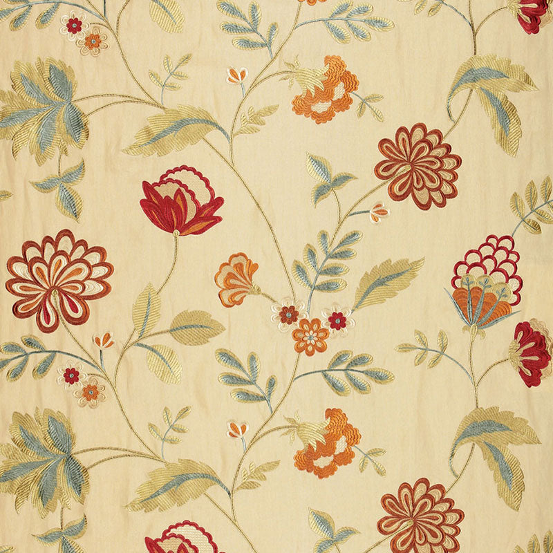 Schumacher 64842 Palampore Embroidery in BISCUIT Fabric - PE