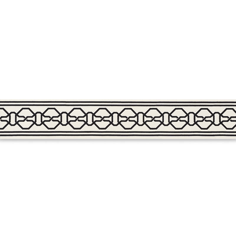 Schumacher 66157 MALMAISON TAPE in BLACK ON IVORY Trim - MAR