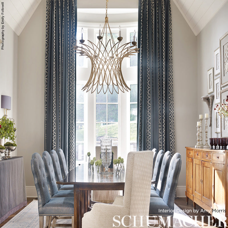 Schumacher 66184 DON'T FRET in SKY Fabric - SHEERS & CASEMEN