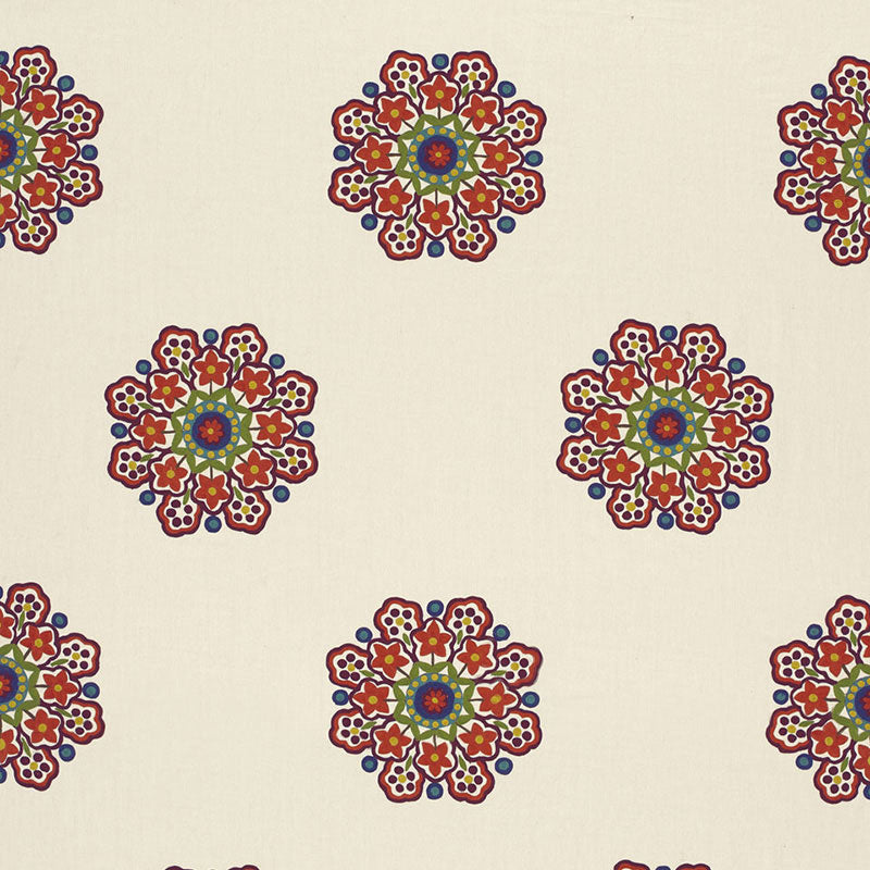 Schumacher 66821 Chennai Linen Embroidery in FESTIVAL Fabric