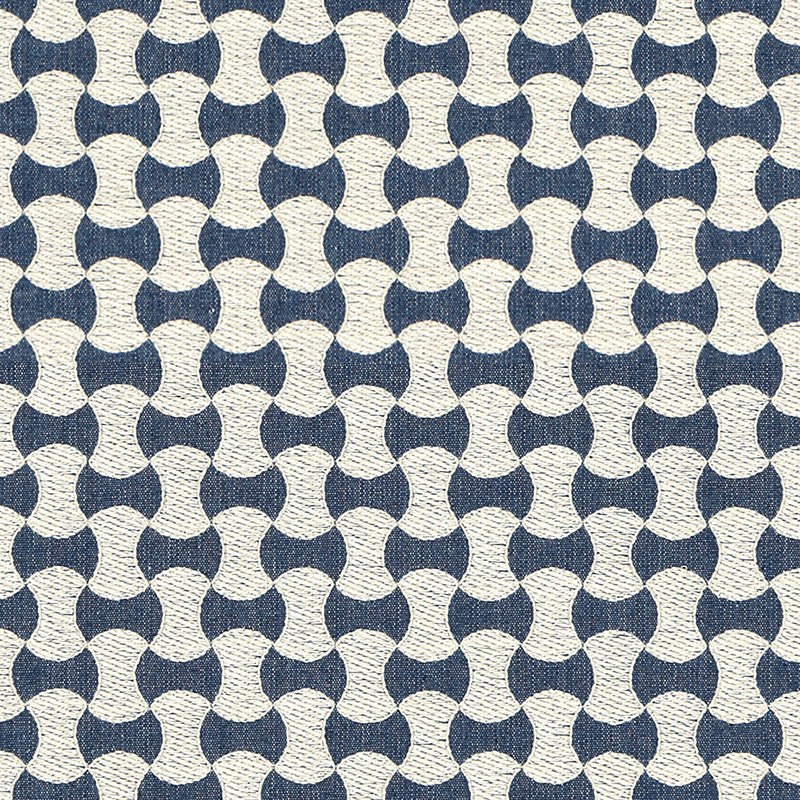 Schumacher 67111 NOLITA EMBROIDERY in DENIM Fabric - ESSENTI