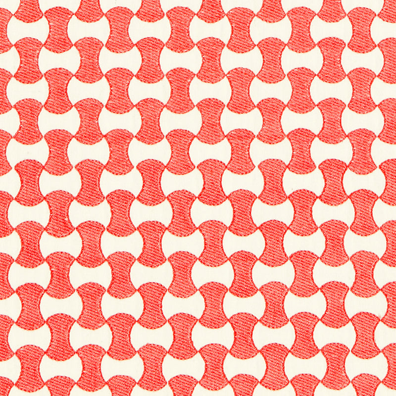 Schumacher 67112 NOLITA EMBROIDERY in CORAL Fabric - ESSENTI
