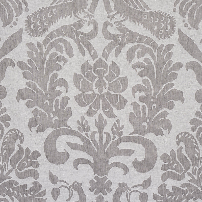 Schumacher 68436 ANNA DAMASK in GREY Fabric - NEW TRADITIONA
