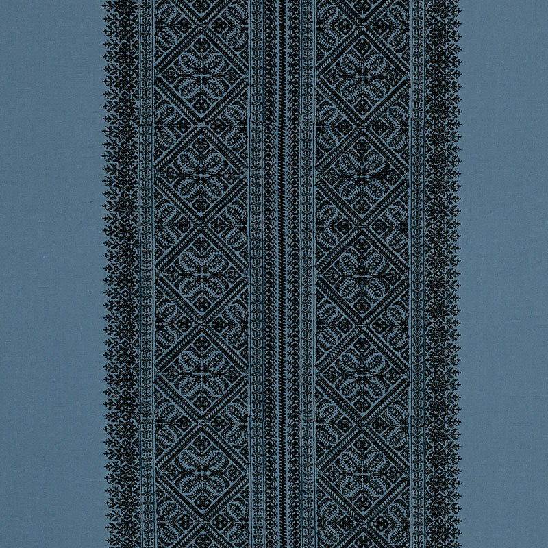 Schumacher 69731 TOLEDO EMBROIDERY in MIDNIGHT Fabric - COUT