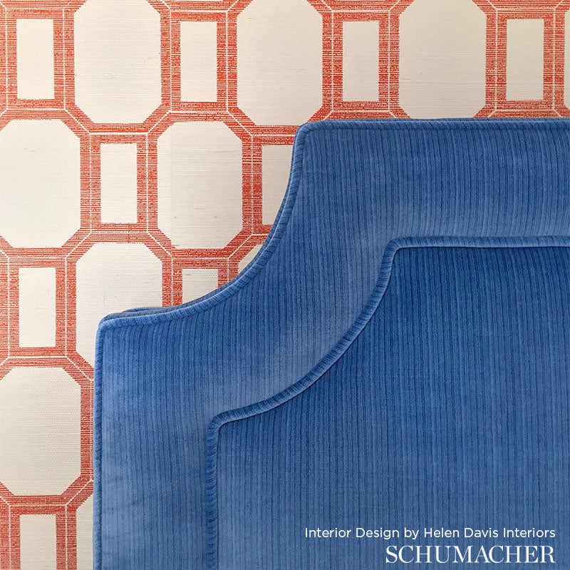Schumacher 69772 ANTIQUE STRIE VELVET in RUSSET Fabric - PER