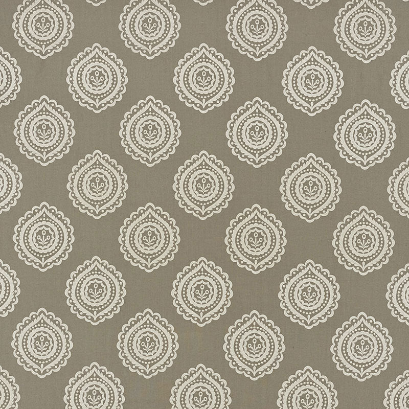 Schumacher 70202 OLANA LINEN EMBROIDERY in STONE Fabric - CO
