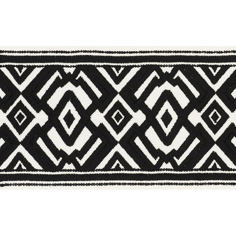 Schumacher 70661 AVALON TAPE in BLACK ON IVORY Trim - COUTUR