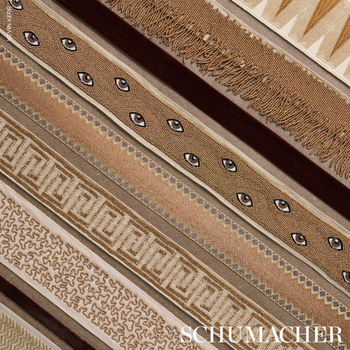 Schumacher 70680 HAYWORTH TAPE in PALE GOLD Trim - COUTURE T