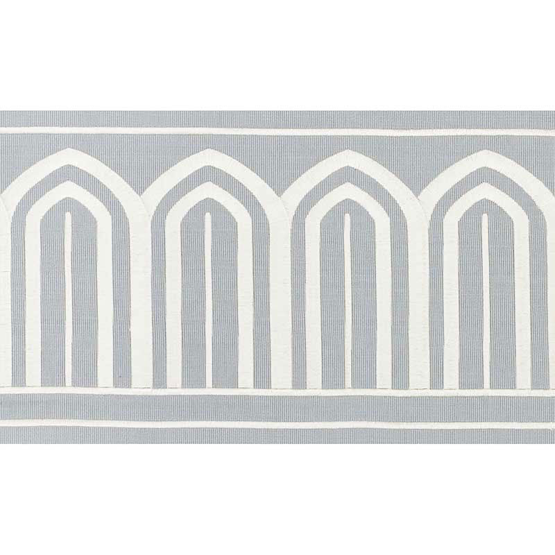 Schumacher 70773 ARCHES EMBROIDERED TAPE WIDE in SKY Trim -
